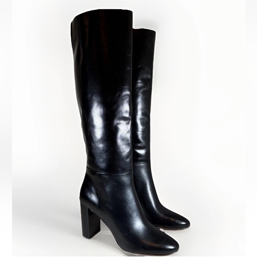Kate Spade Colby Tall Leather High-Heel Boots Black Size 9.5B NEW